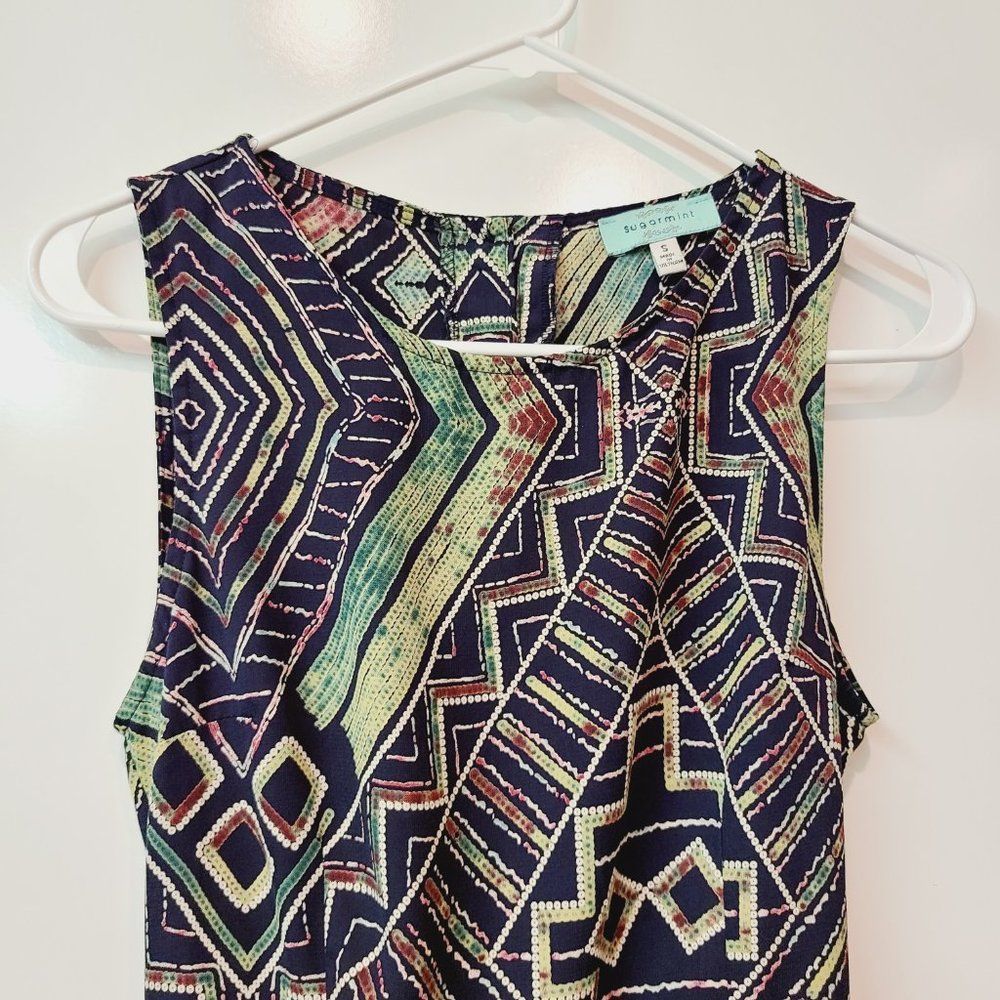 Sugarmint Open Back Romper Retro Pattern Size Small - Picture 4 of 8